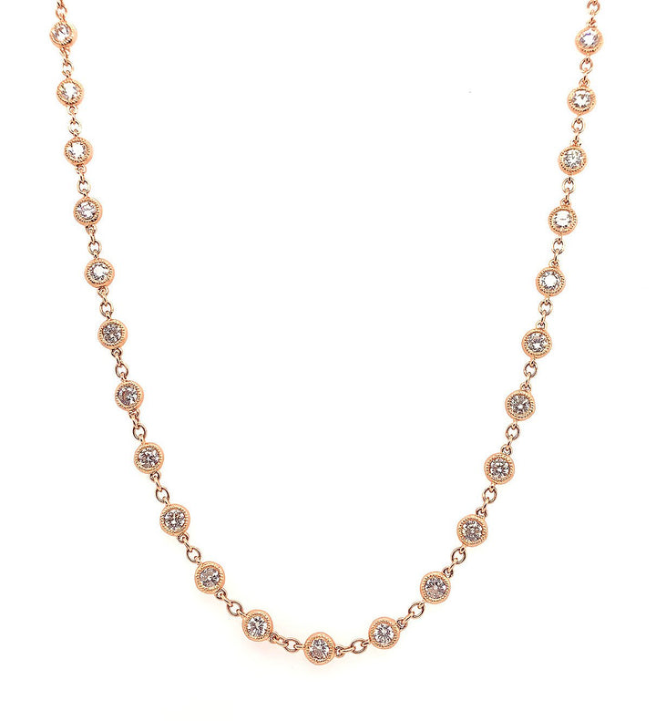 18kt Rose Gold Diamond Necklace