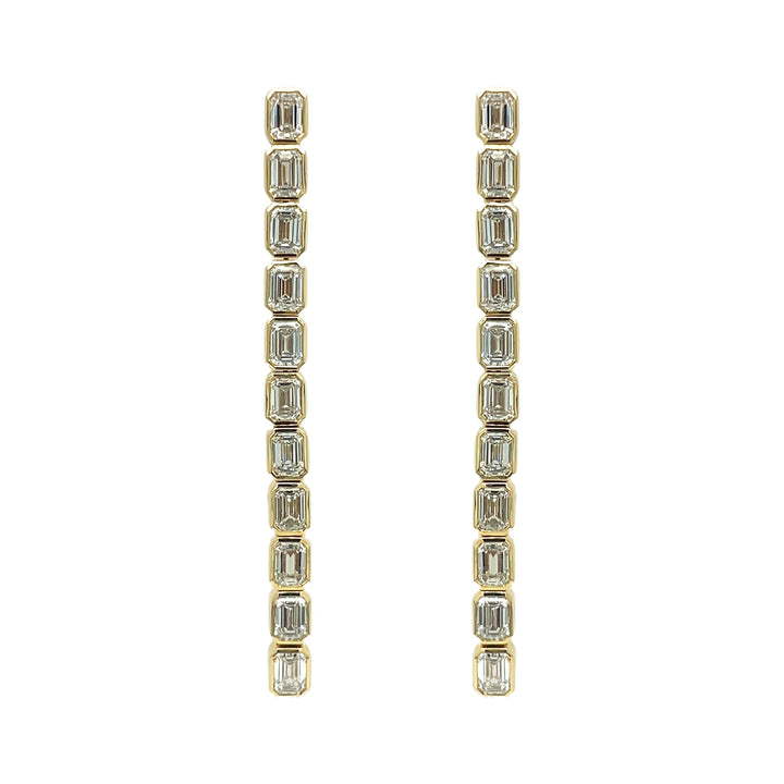 18kt Yellow Gold Diamond Dangling Earrings