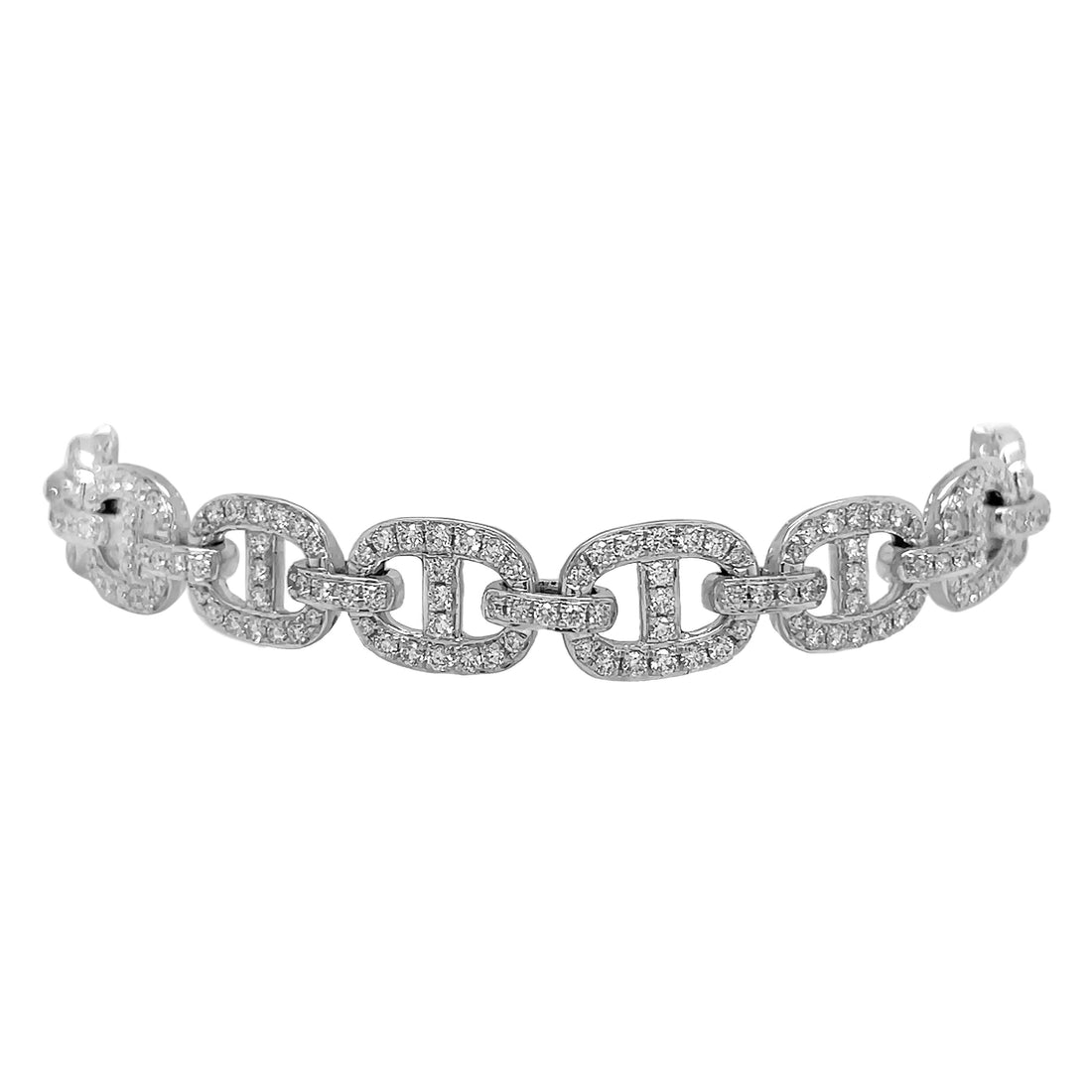 18kt White Gold Diamond Link Bracelet