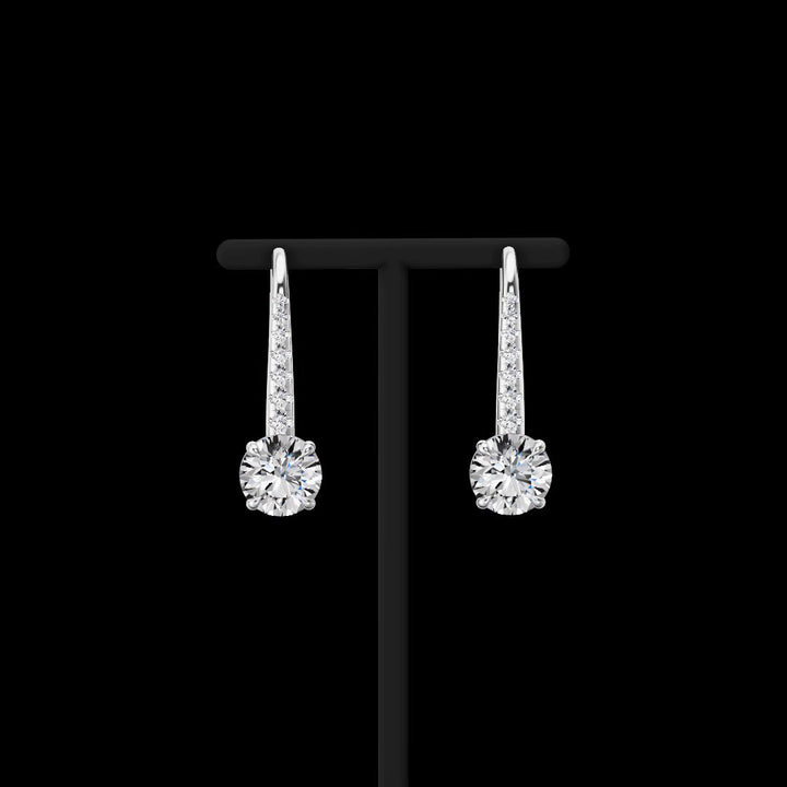 14kt White Gold Lab Diamond Dangling Earrings