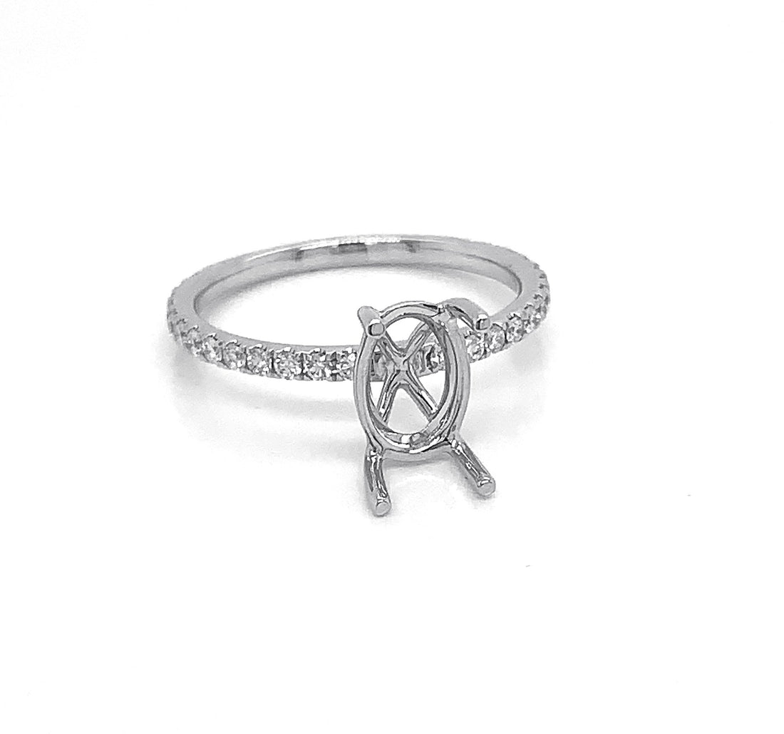 18kt White Gold Diamond Semi Mount