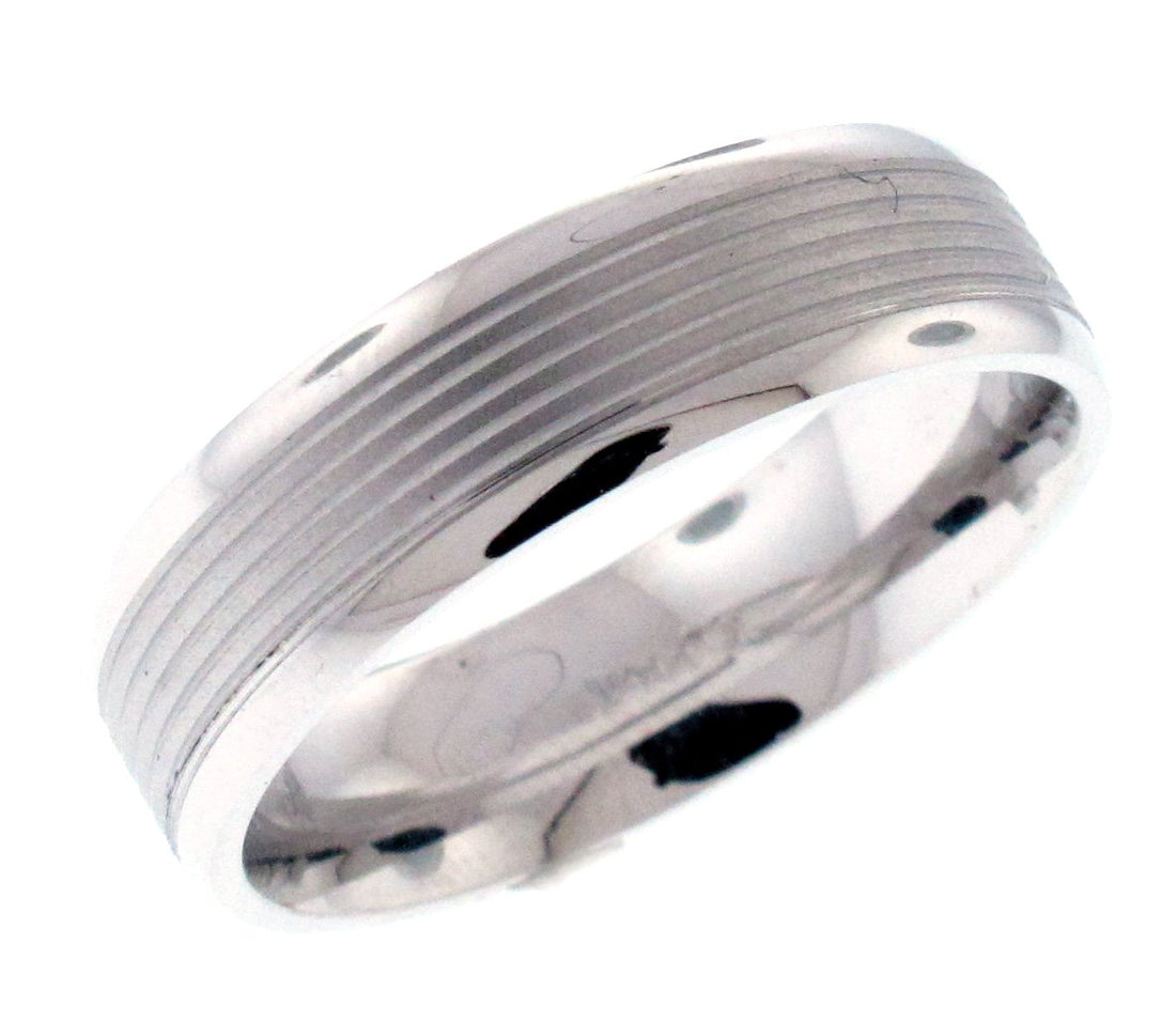 14kt White Gold Men`s Wedding Band