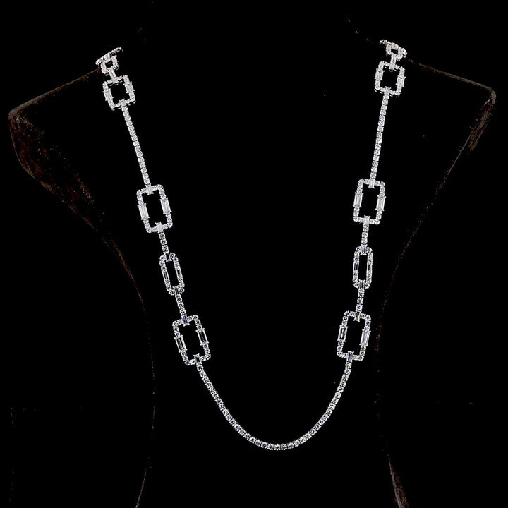14kt White Gold Lab Diamond Dangling Necklace