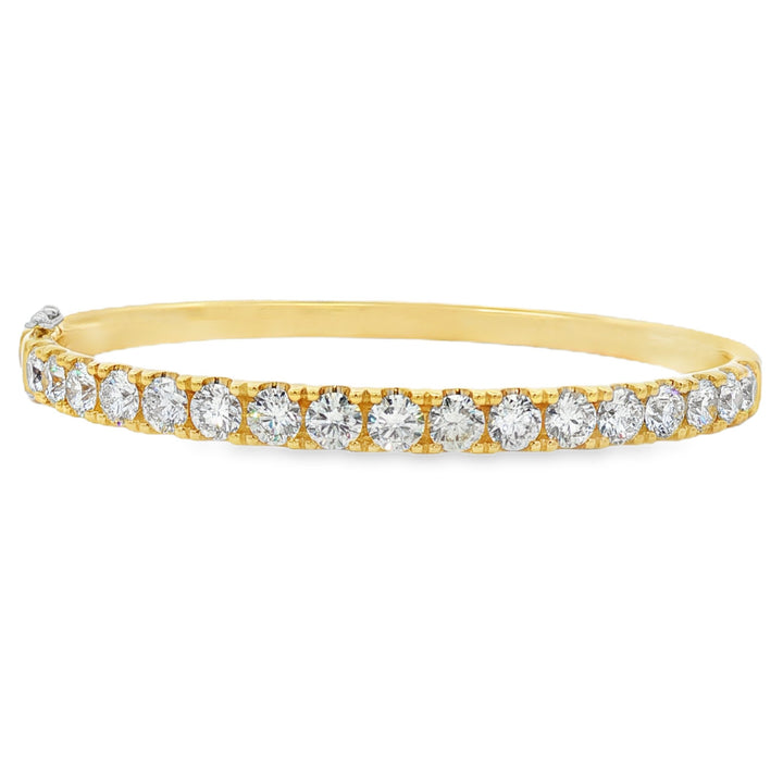 18kt Yellow And White Gold Diamond Bagle