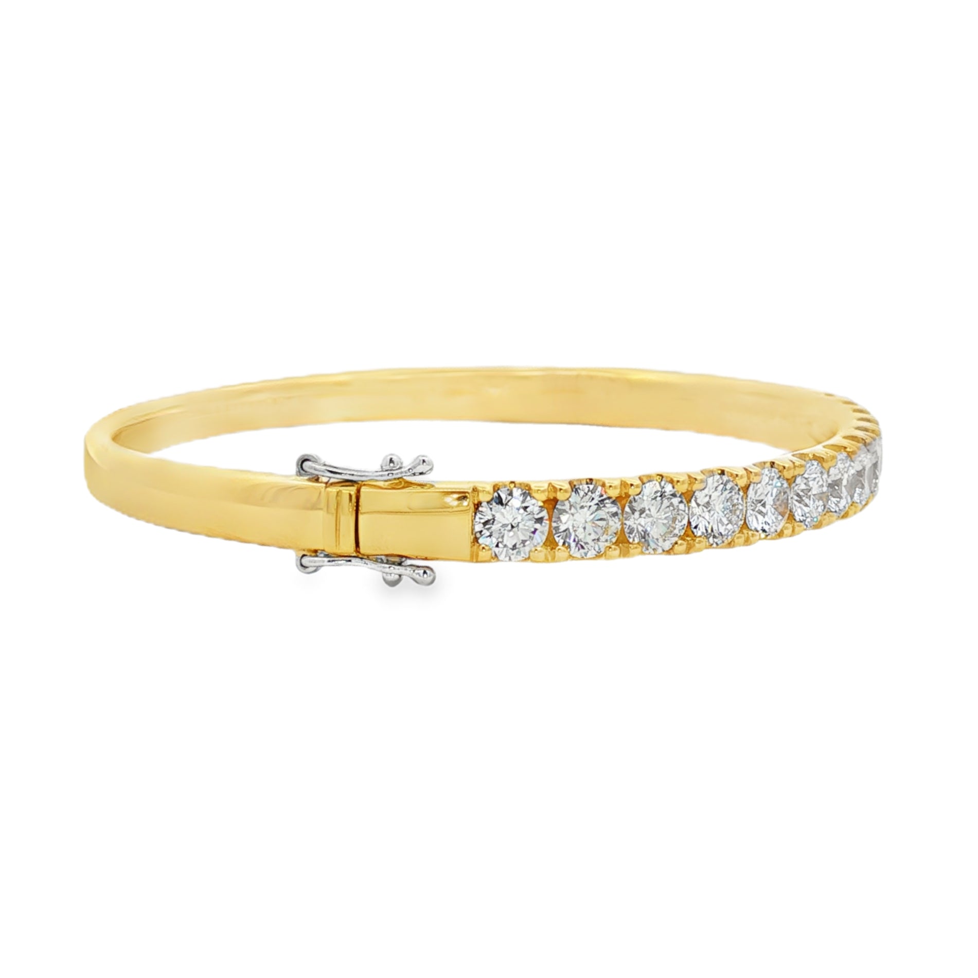 18kt Yellow And White Gold Diamond Bagle