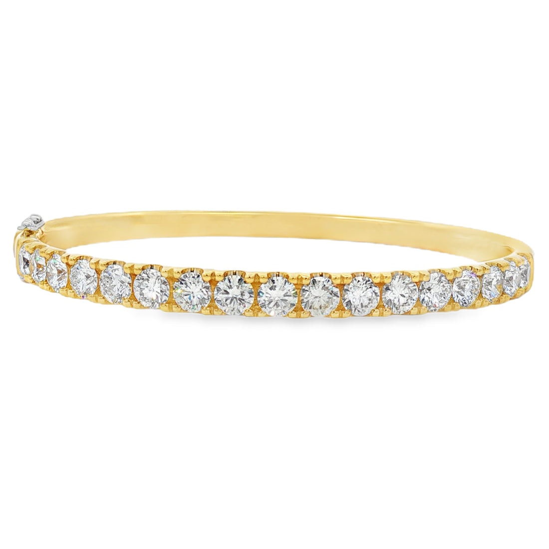 18kt Yellow And White Gold Diamond Bagle