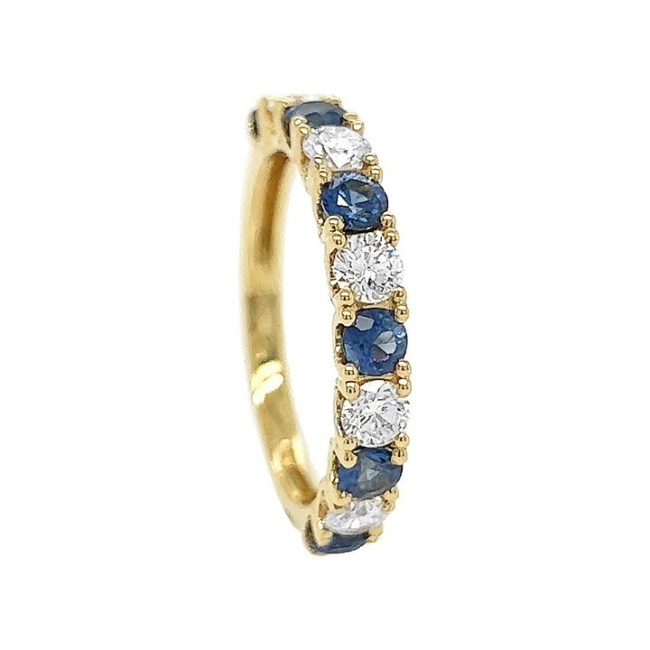18kt Yellow Gold Diamond and Sapphire Band