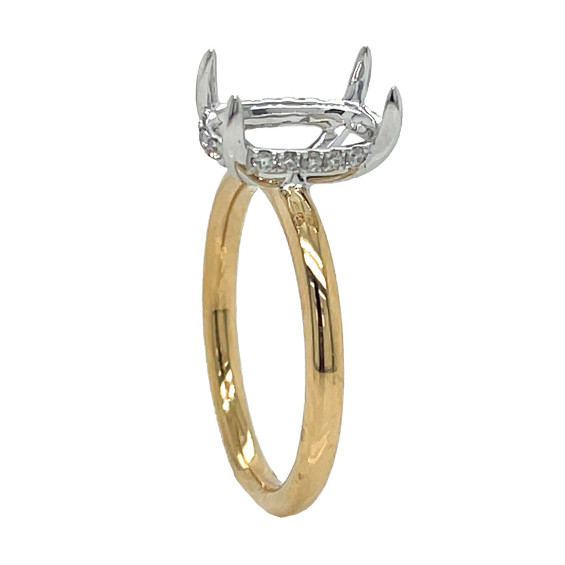 18kt Yellow and White Gold Diamond Semi-mount