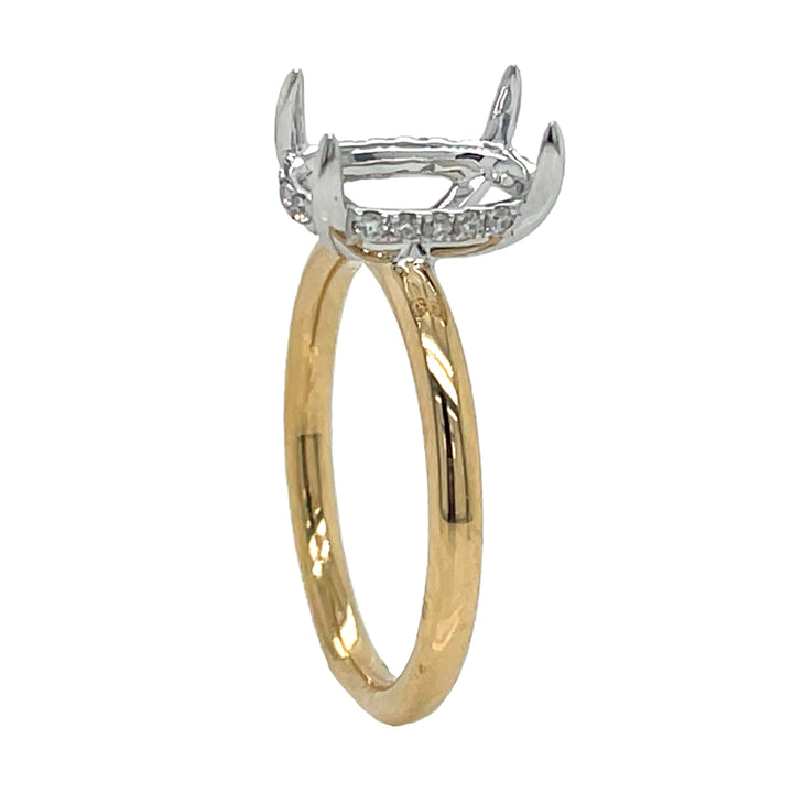 18kt Yellow and White Gold Diamond Semi-mount