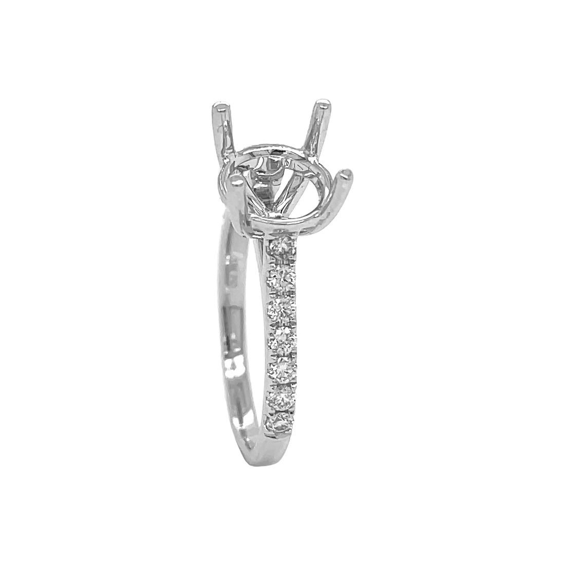 18kt White Gold Diamond Semi-mount