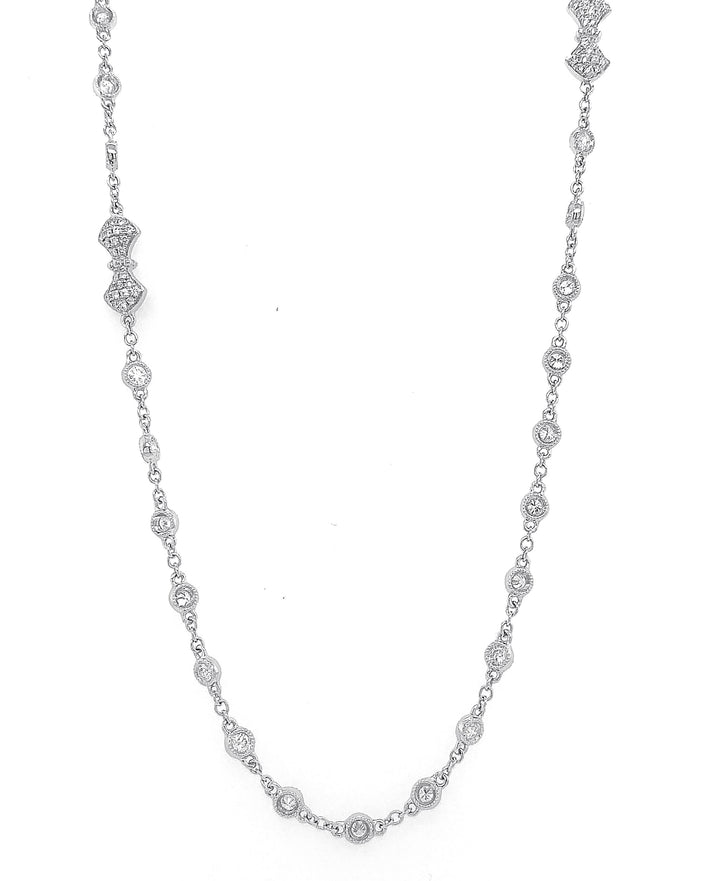 18kt White Gold Diamond By The Yard Necklace