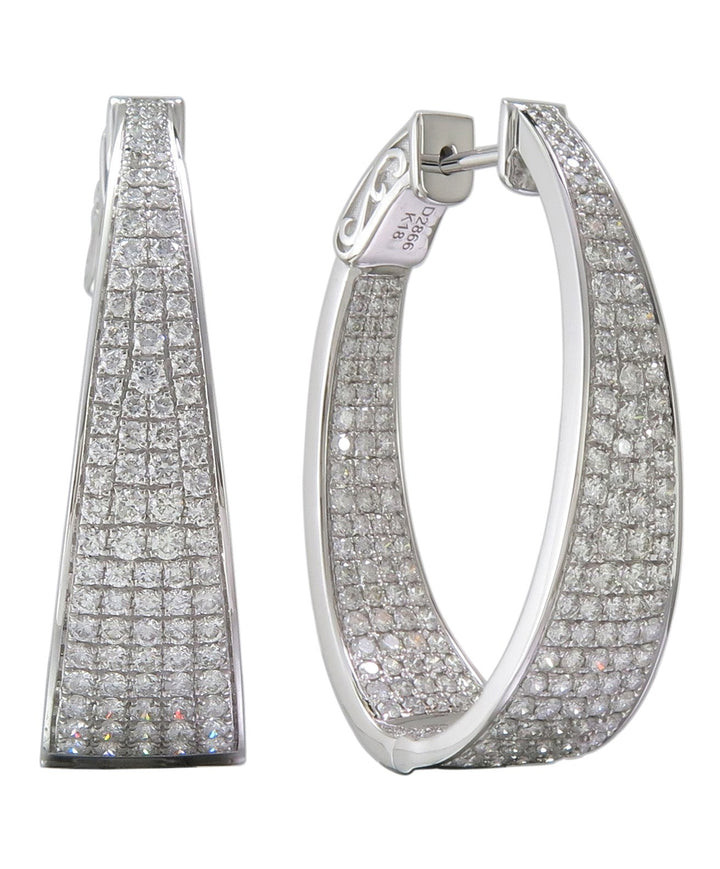 18kt White Gold Diamond Inside-out Hoops