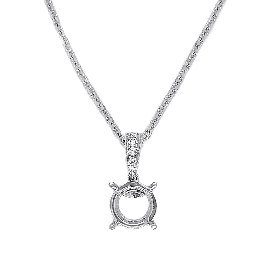 18kt White Gold Diamond Pendant Mounting