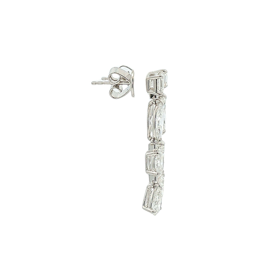 18kt White Gold Lab Diamond Dangling Earrings