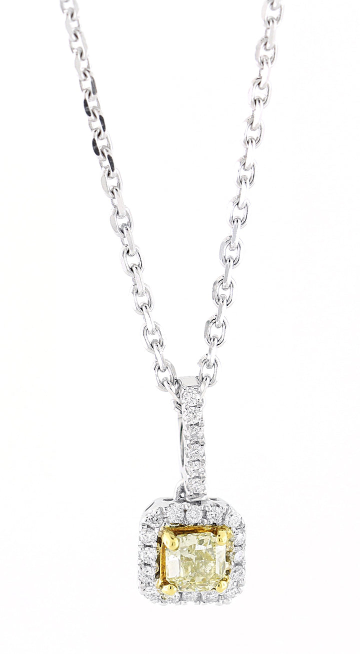 18kt White Gold Yellow Diamond Pendant