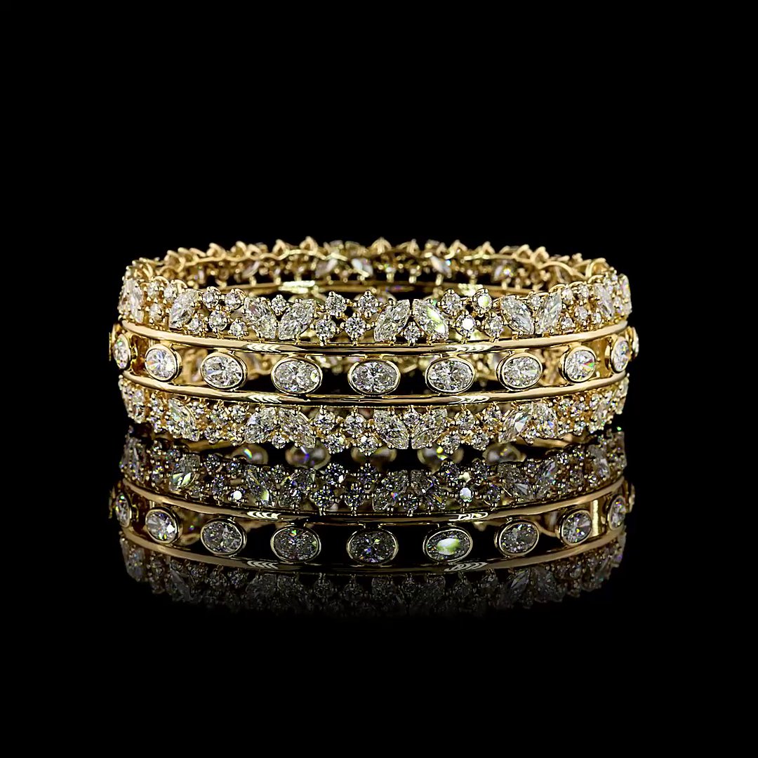 14kt Yellow Gold Lab Diamond Bangle