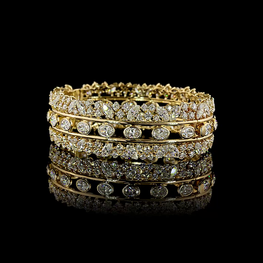 14kt Yellow Gold Lab Diamond Bangle