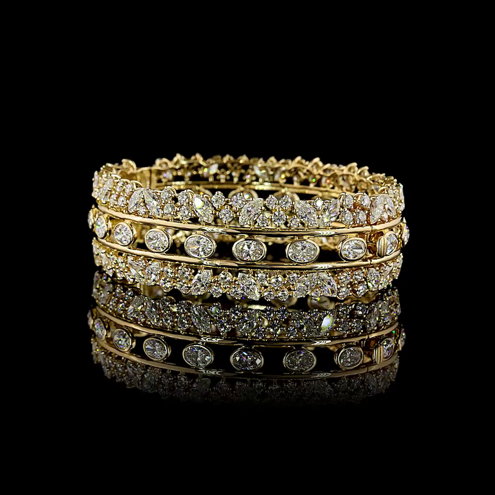 14kt Yellow Gold Lab Diamond Bangle