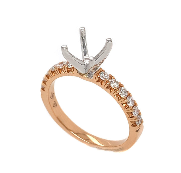 18kt Rose Gold Diamond Semi-mount