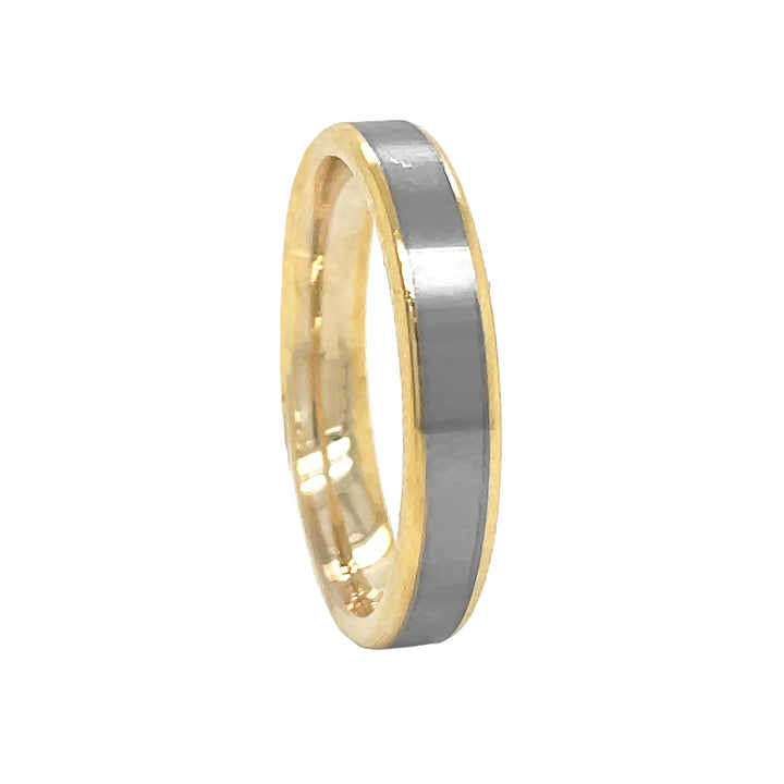 14kt White And Yellow Gold Men's Wedding Band