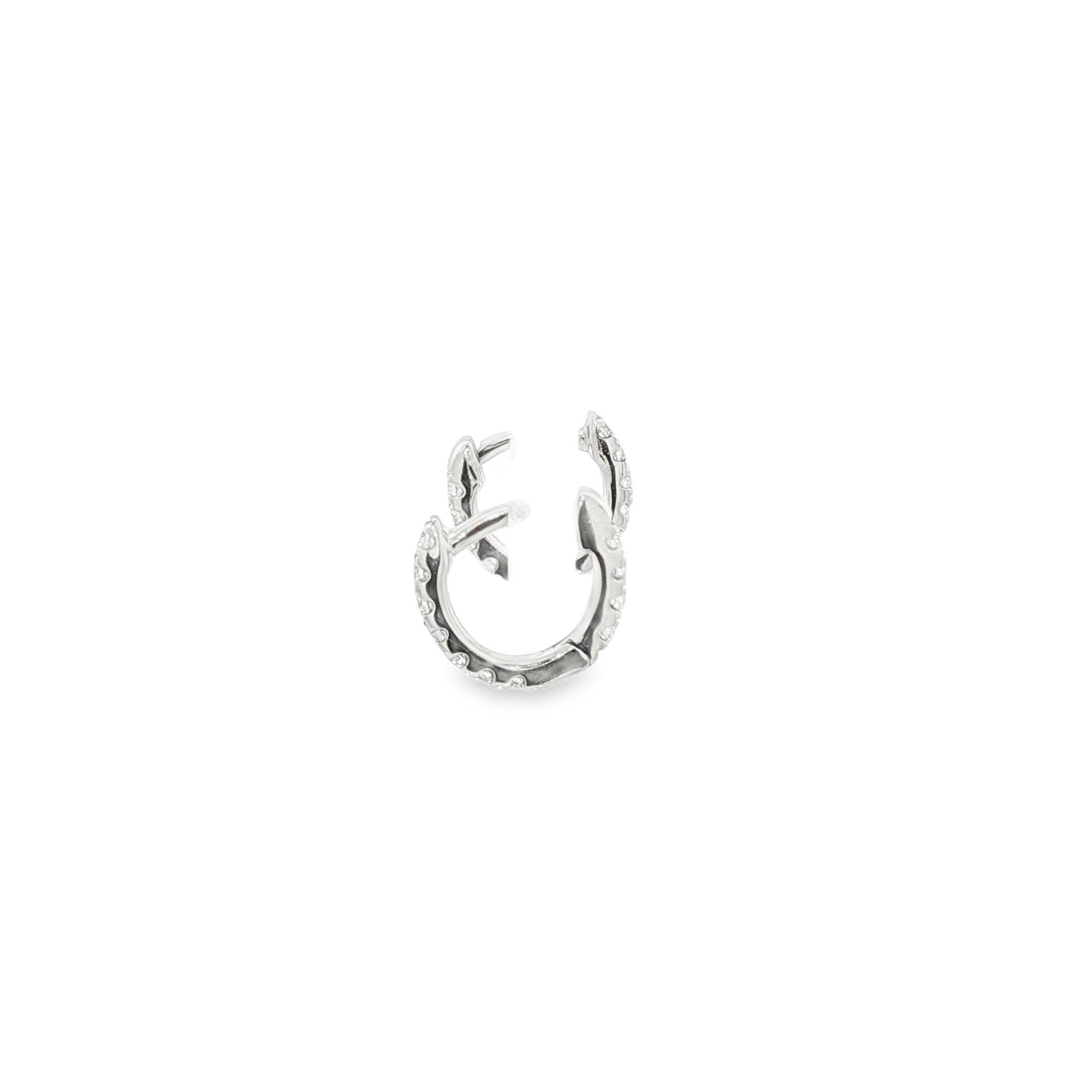 14kt White Gold Diamond Huggie Earrings