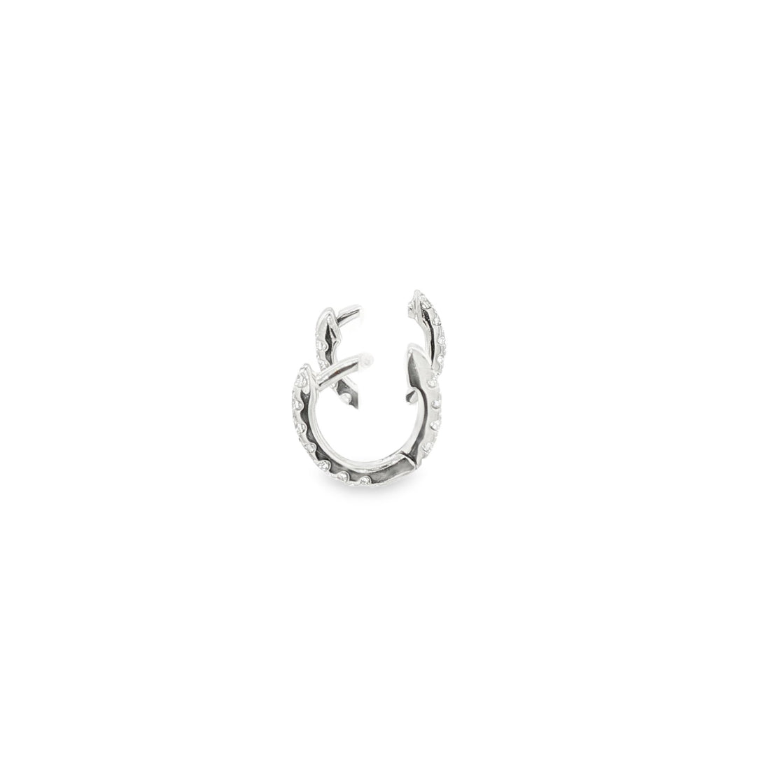 14kt White Gold Diamond Huggie Earrings