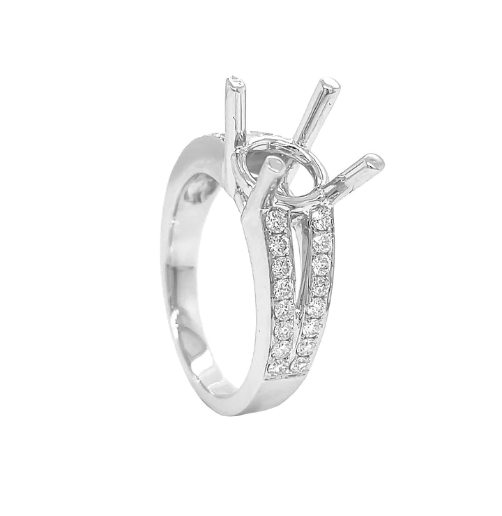18kt White Gold Diamond Semi-mount