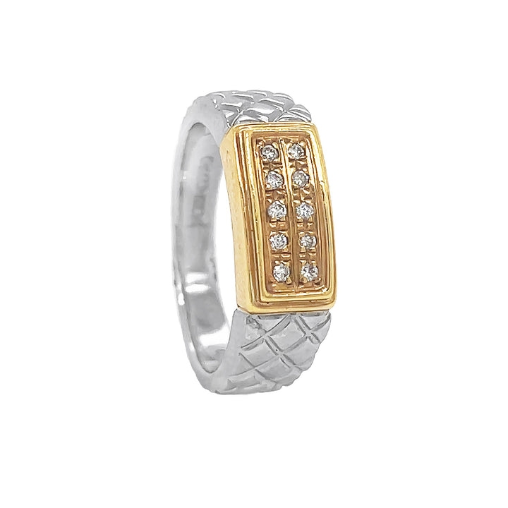Platinum And 18kt Yellow Gold Diamond Band