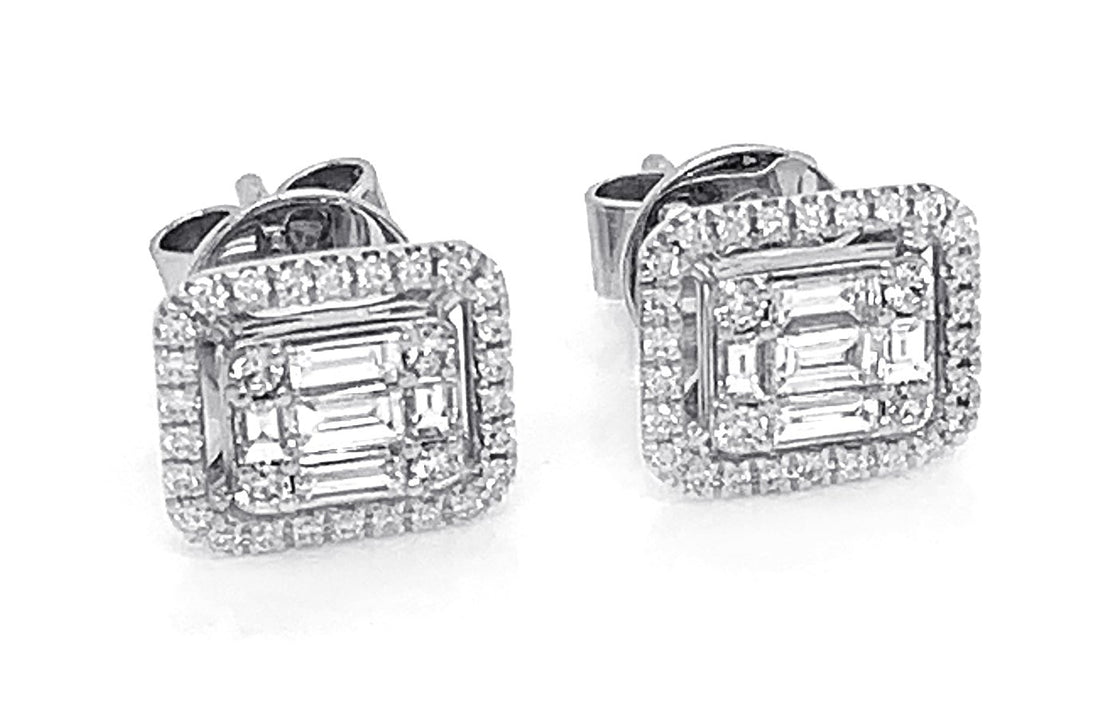 18kt White Gold Diamond Earrings