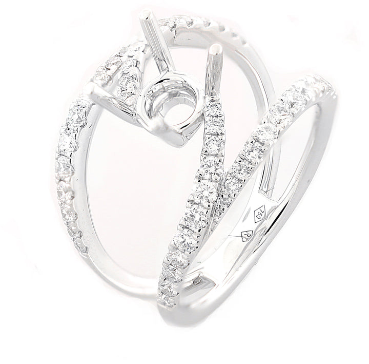 18kt White Gold Diamond Semi Mount