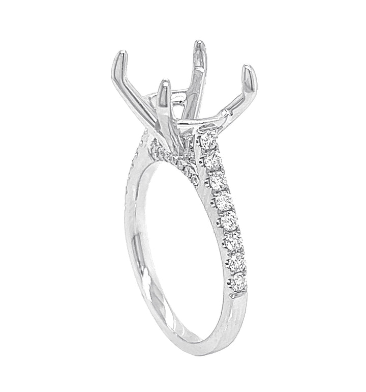 18kt White Gold Diamond Semi Mount