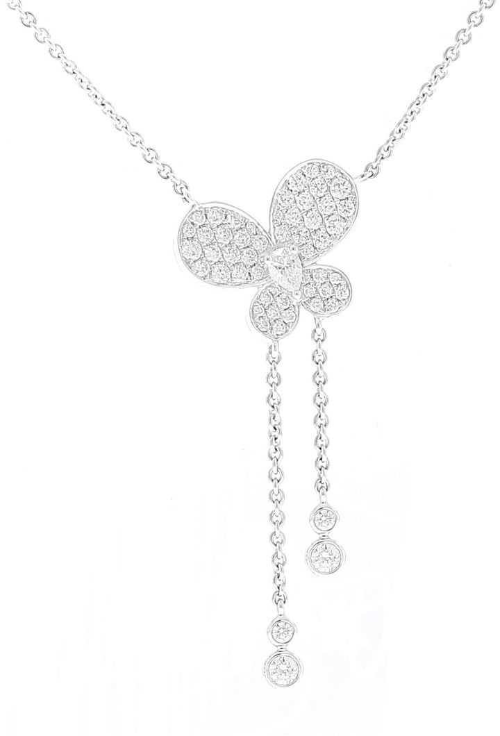 18kt White Gold Diamond Butterfly Necklace