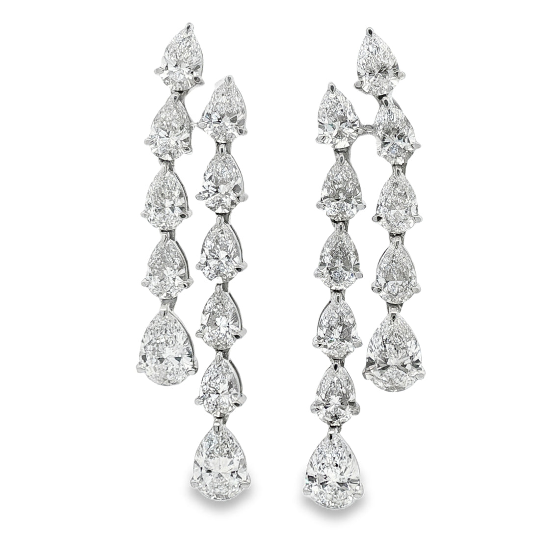 14kt White Gold Lab Diamond Dangling Earrings