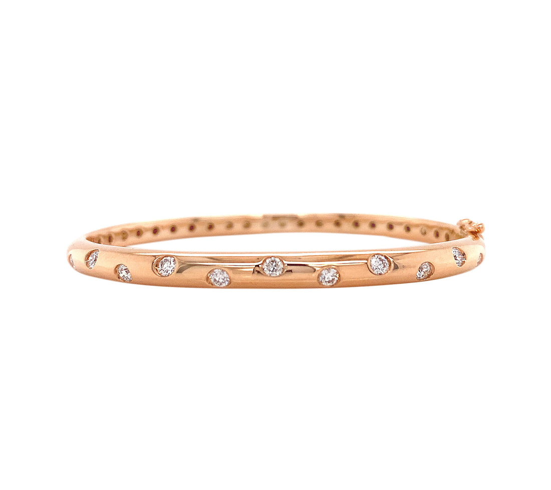 18kt Rose Gold Diamond Bangle