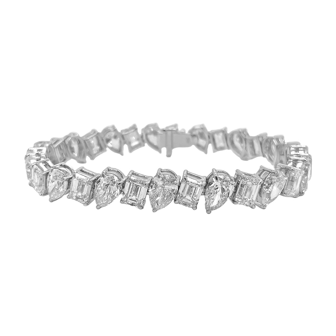 18kt White Gold GIA Certified Diamond Tennis Bracelet
