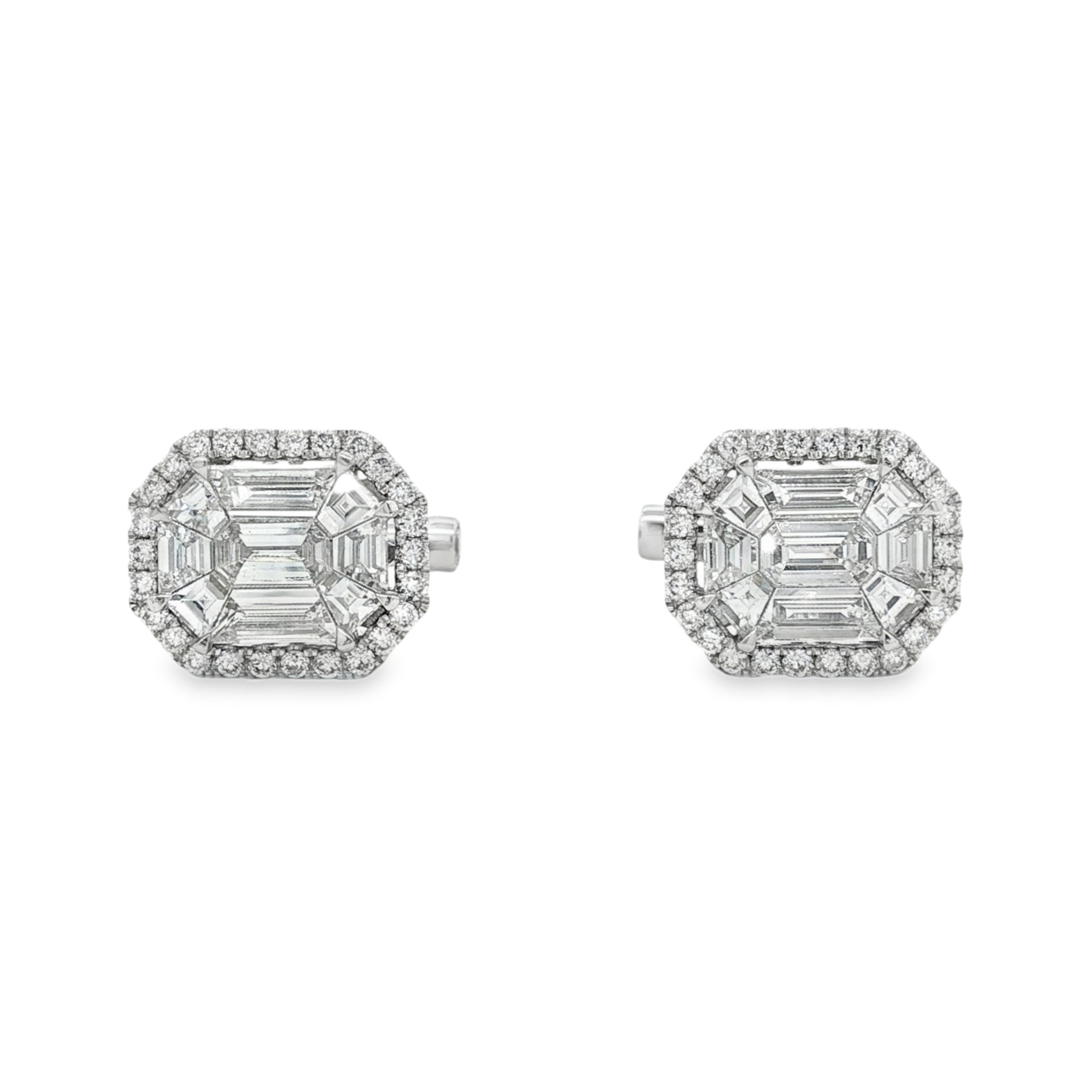 18kt Wihite Gold Diamond Cuff Links