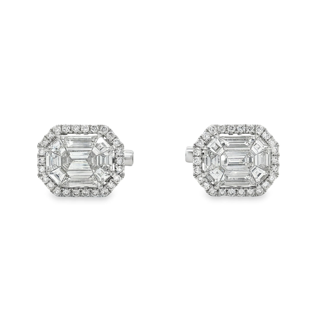 18kt Wihite Gold Diamond Cuff Links