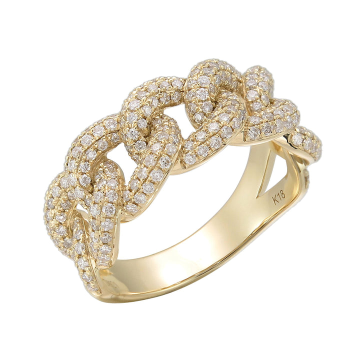 18kt Yellow Gold Diamond Link Band