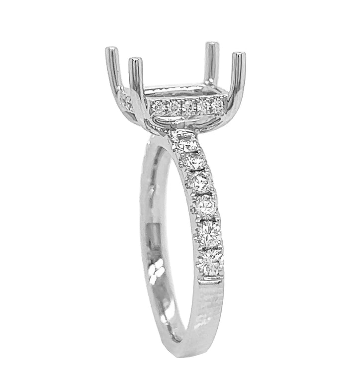 18kt White Gold Diamond Semi Mount