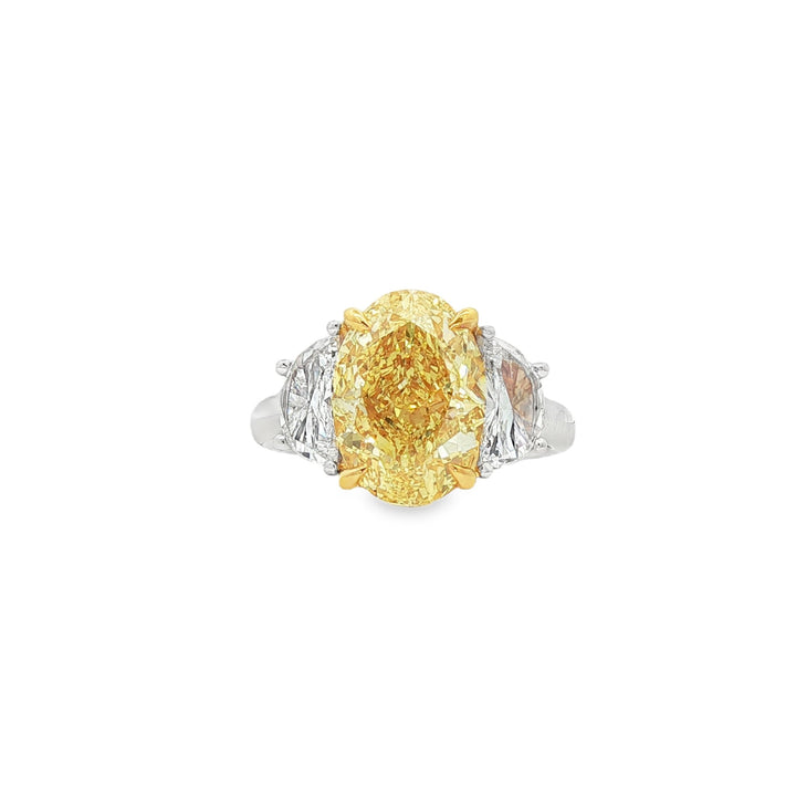 14kt Yellow And White Gold Lab Diamond And Yellow Diamond Ring