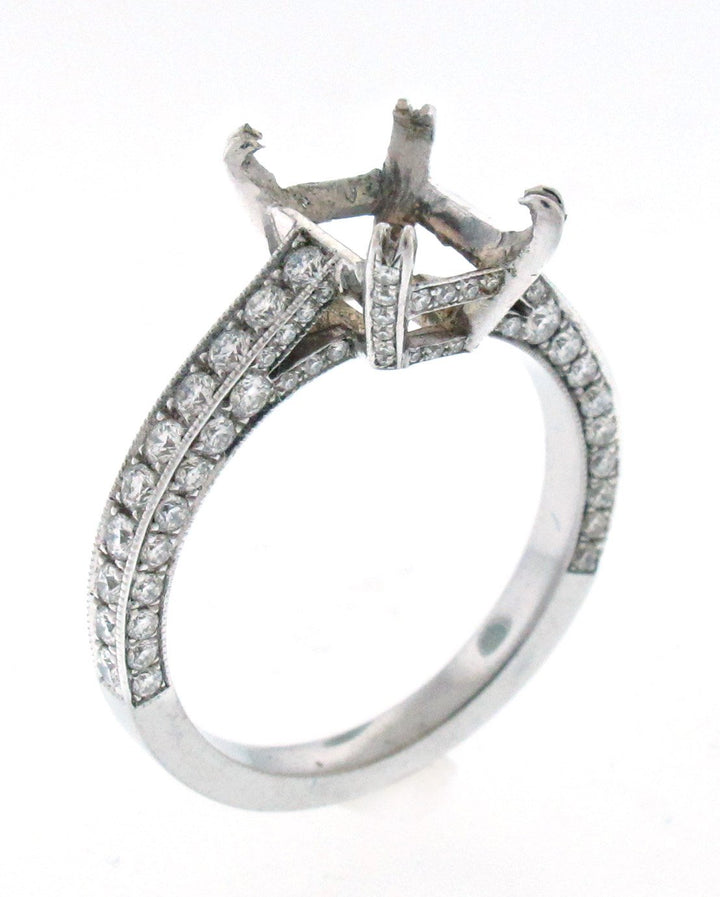 14kt White Gold Diamond Semi Mount