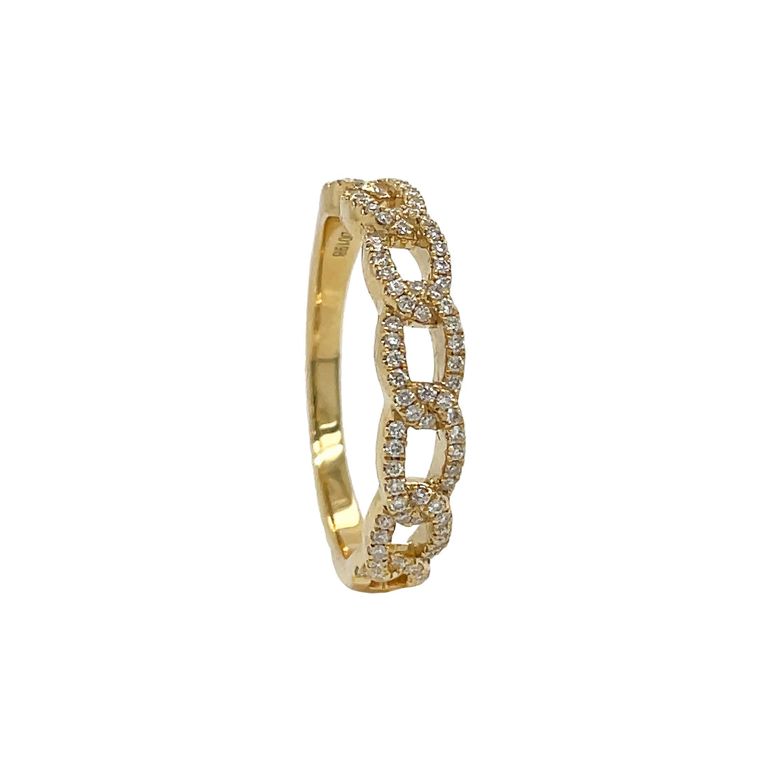 18kt Yellow Gold Diamond Link Band