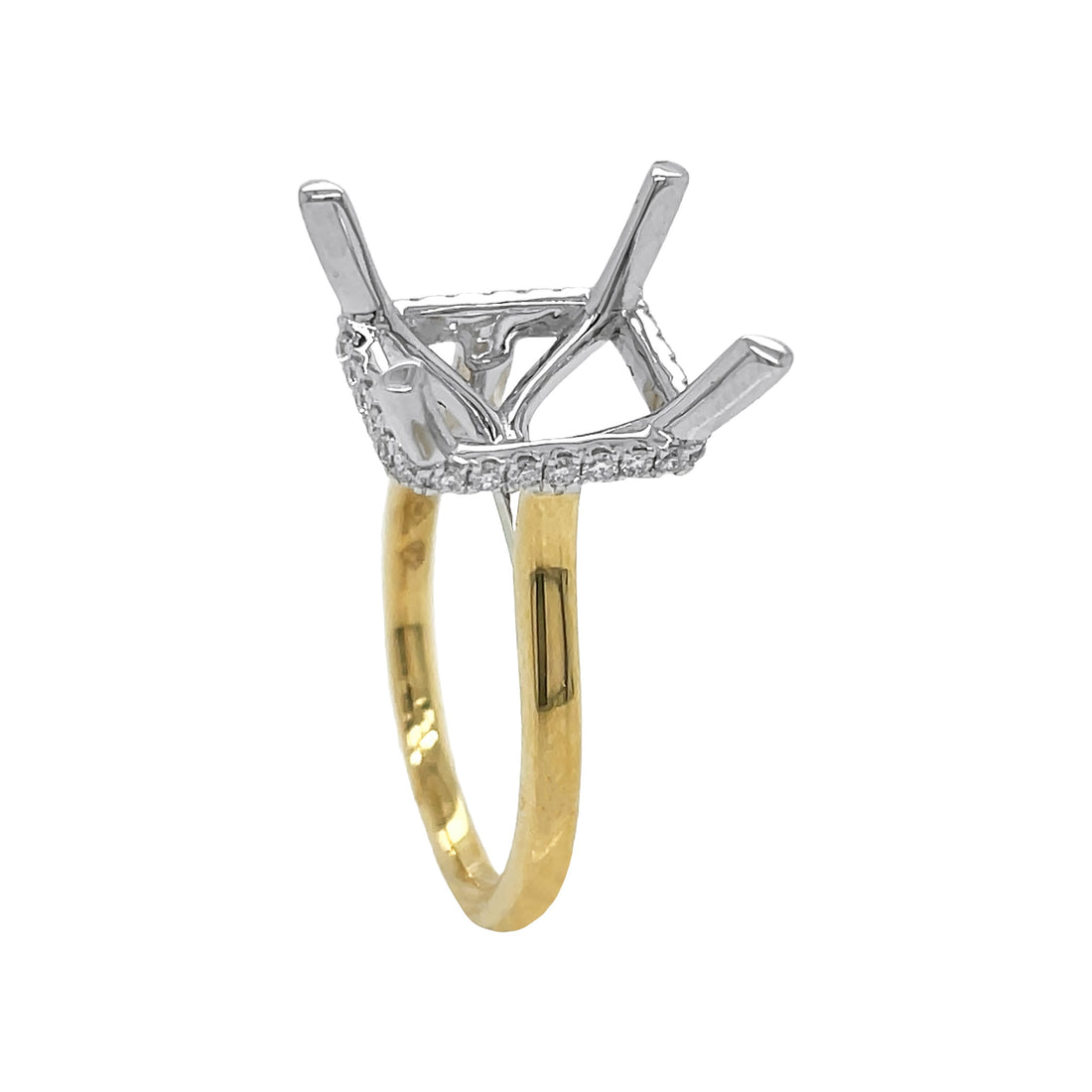 18kt Yellow and White Gold Diamond Semi-mount