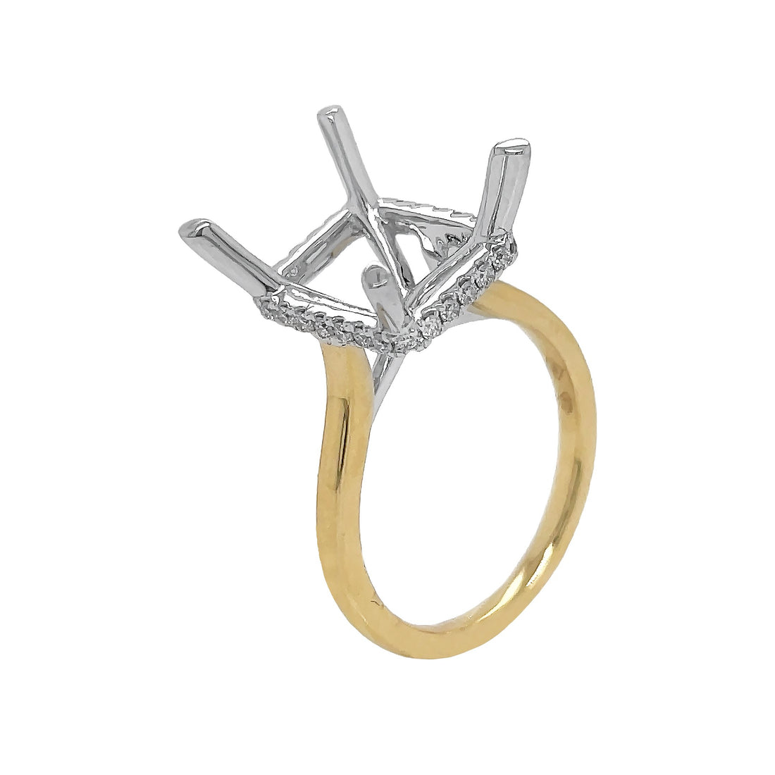 18kt Yellow and White Gold Diamond Semi-mount