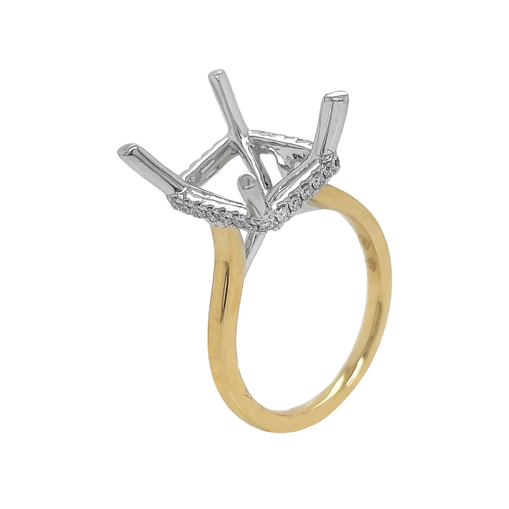 18kt Yellow and White Gold Diamond Semi-mount