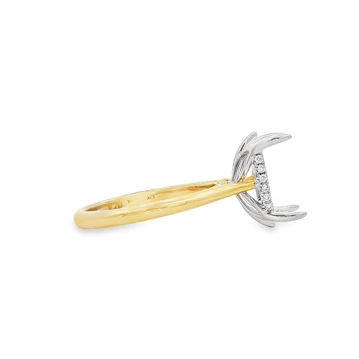 14kt Yellow And White Gold Lab Diamond Semi-Mount