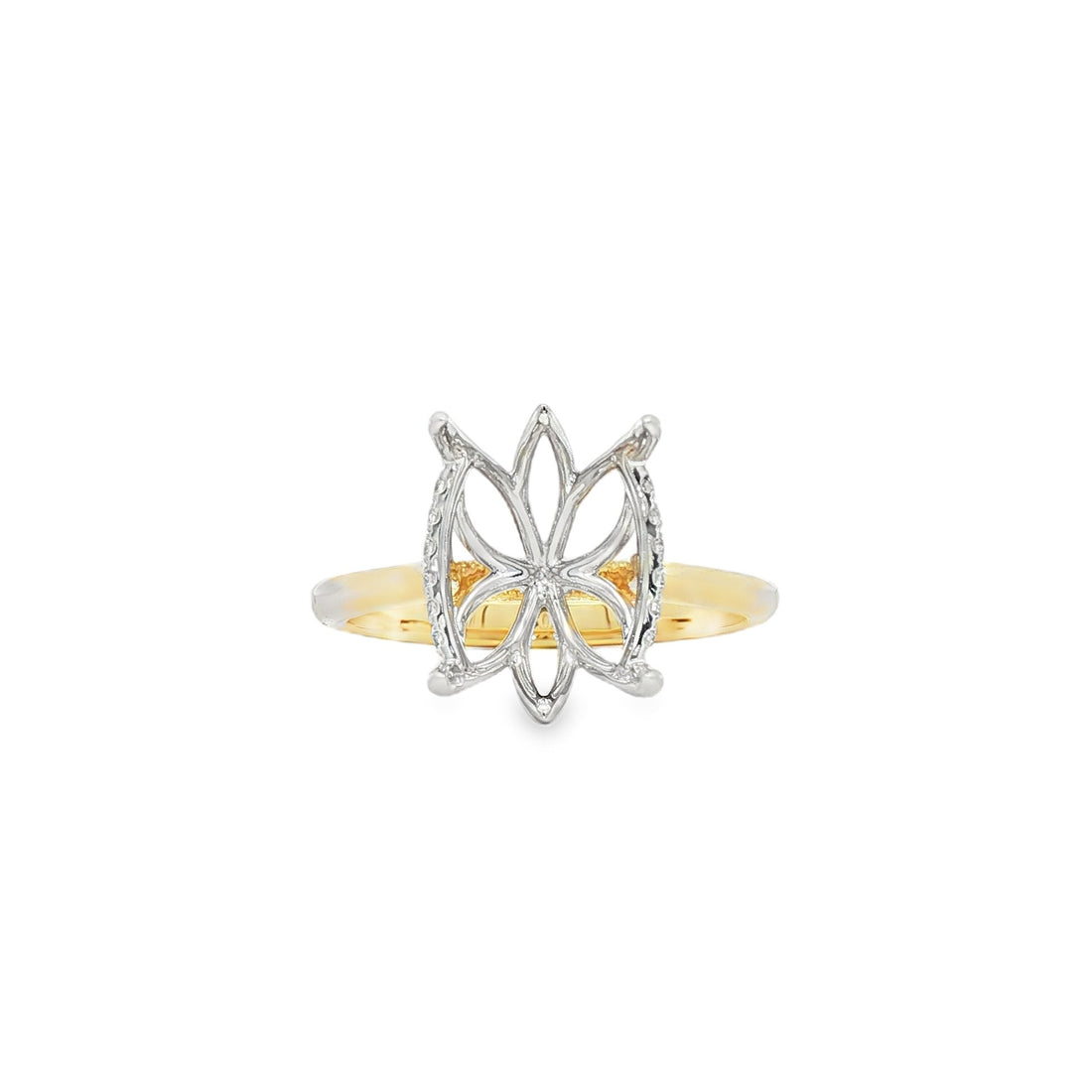 14kt Yellow And White Gold Lab Diamond Semi-Mount