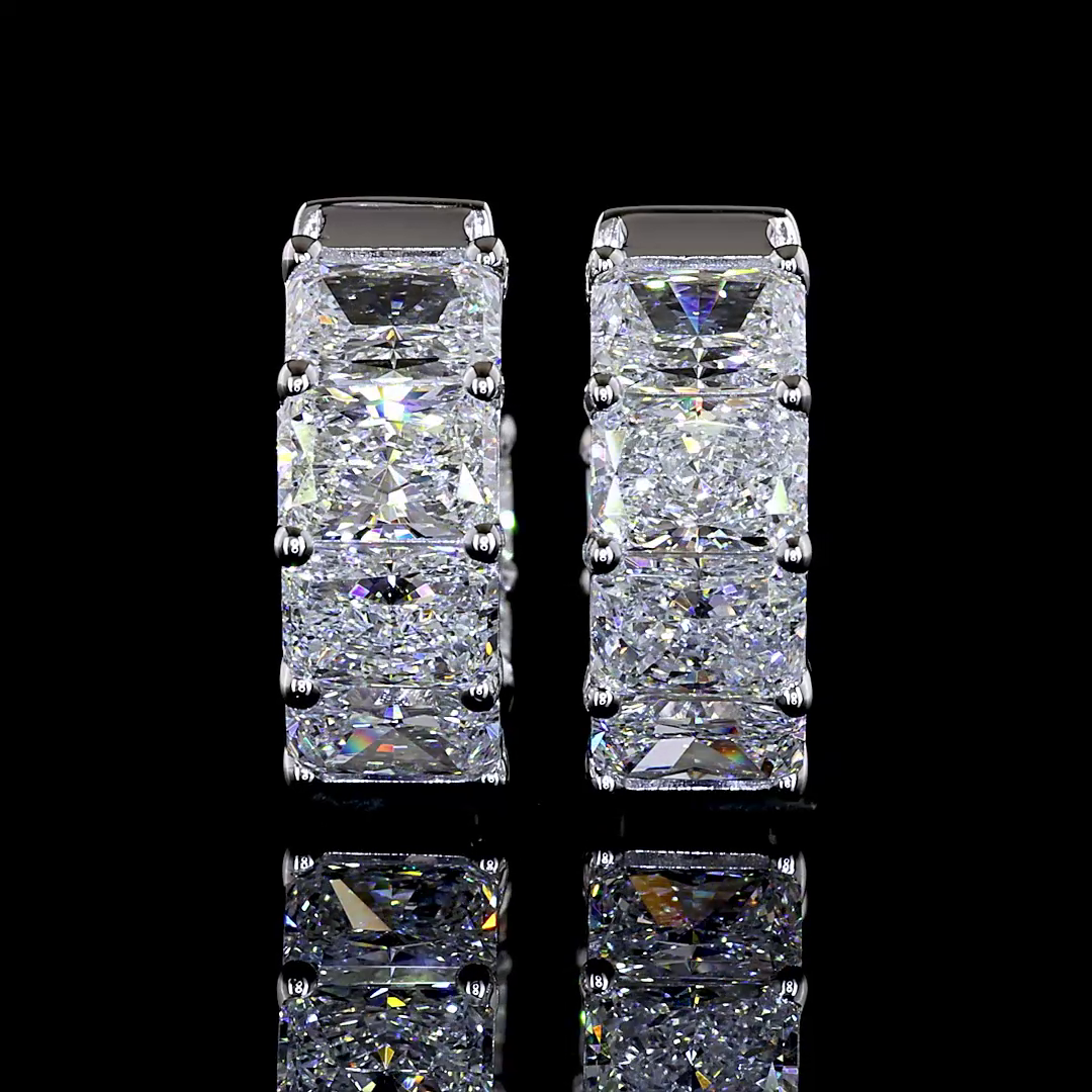 14kt White Gold Lab Diamond Huggie Earrings