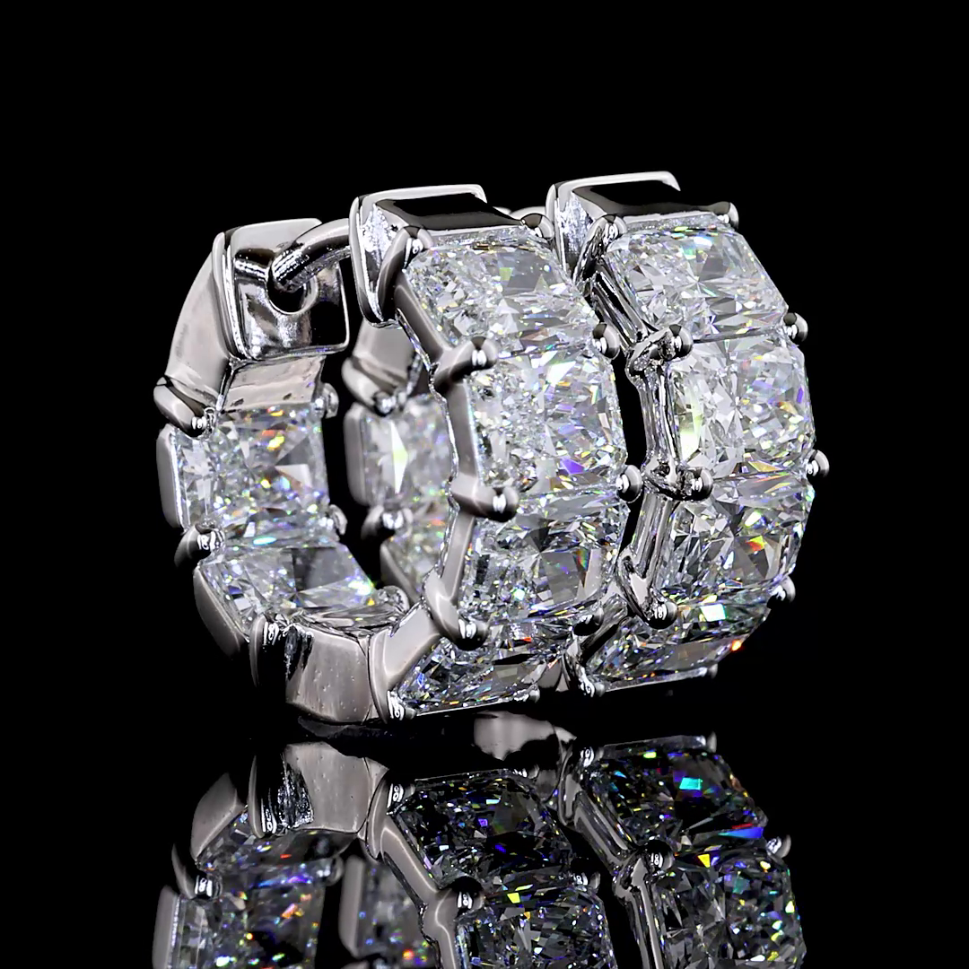 14kt White Gold Lab Diamond Huggie Earrings
