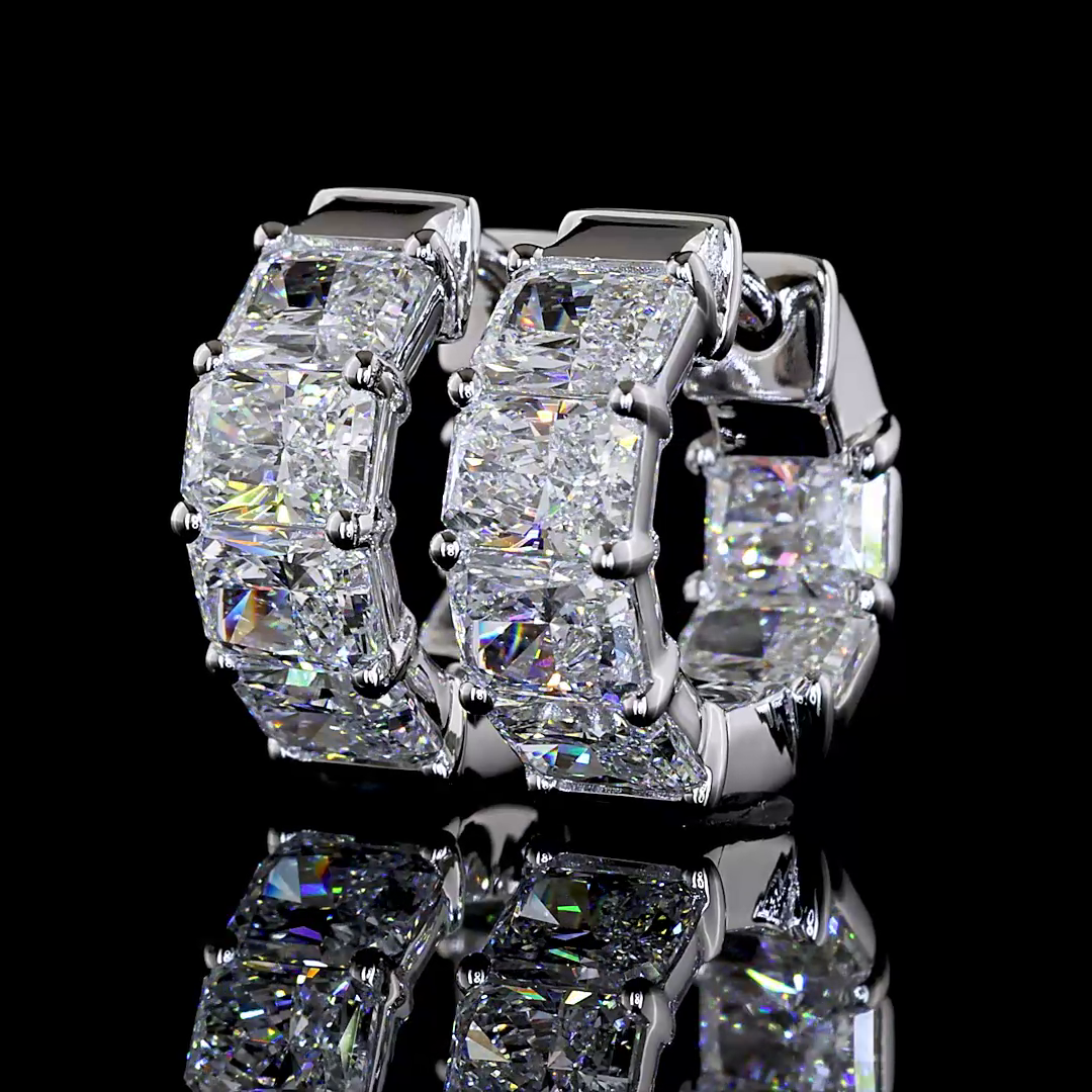 14kt White Gold Lab Diamond Huggie Earrings